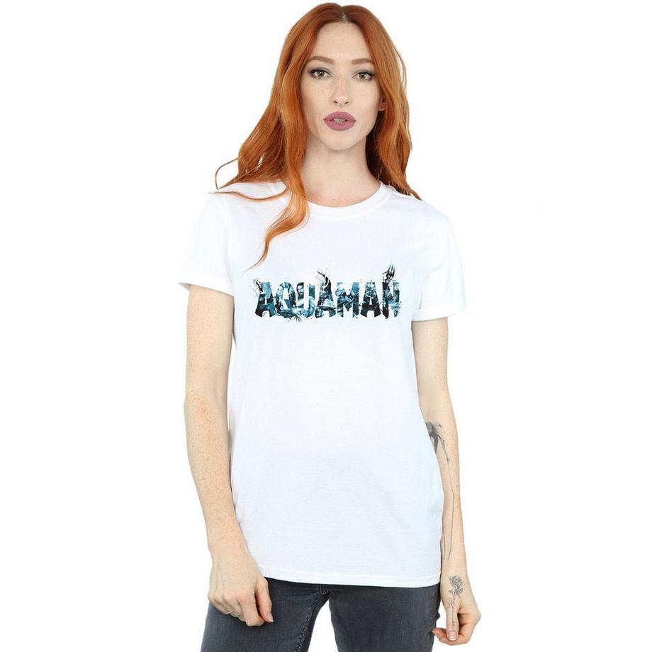 DC COMICS Aquaman Logo Bedrucktes T-Shirt  
