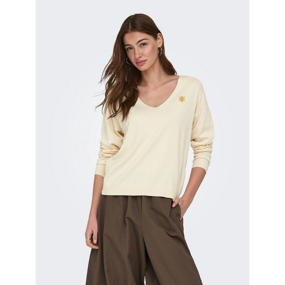 ONLY Langarm V-Ausschnitt Pullover  