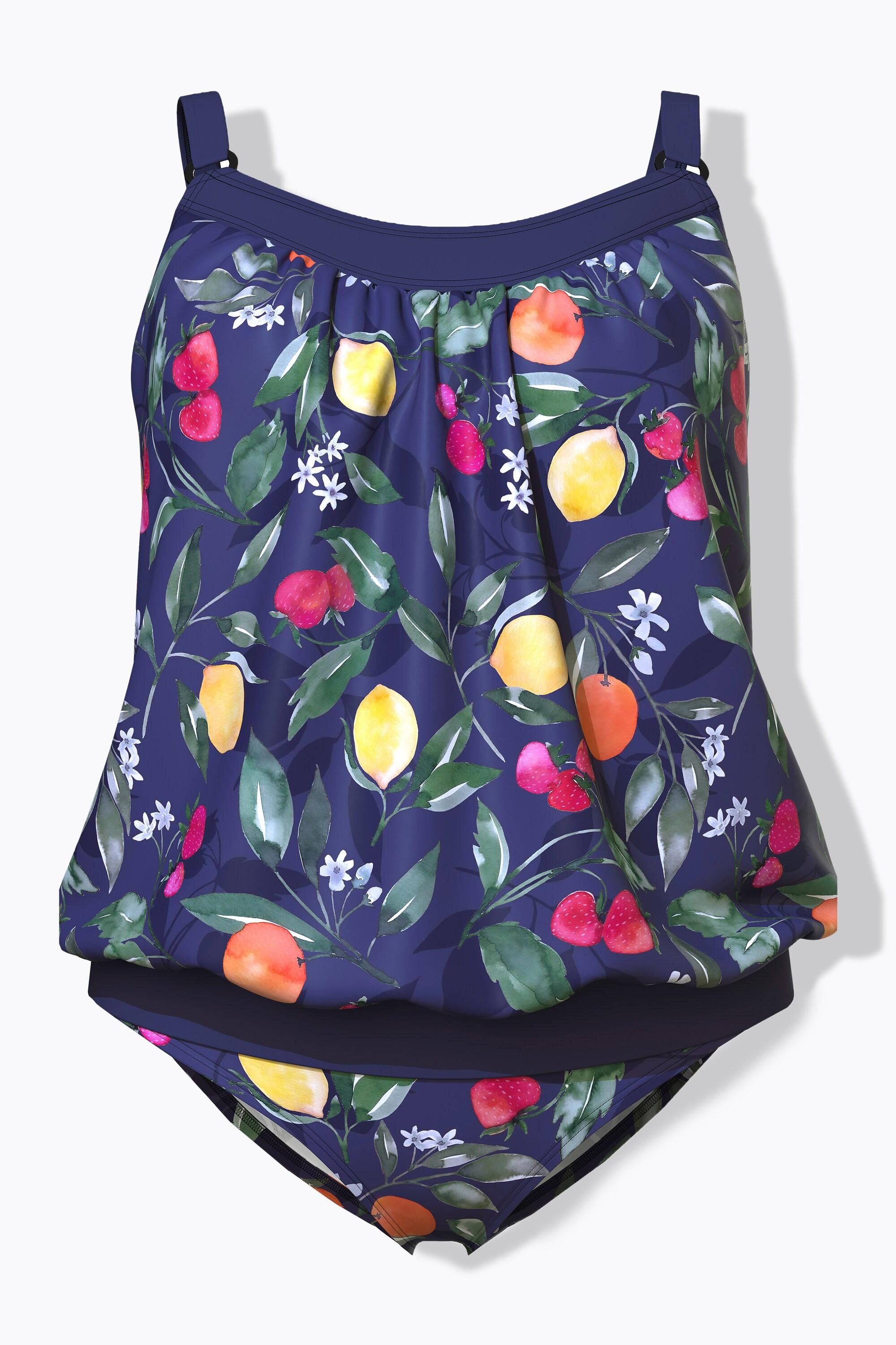 Ulla Popken Tankini Früchte Softcups Verstellbare Träger  