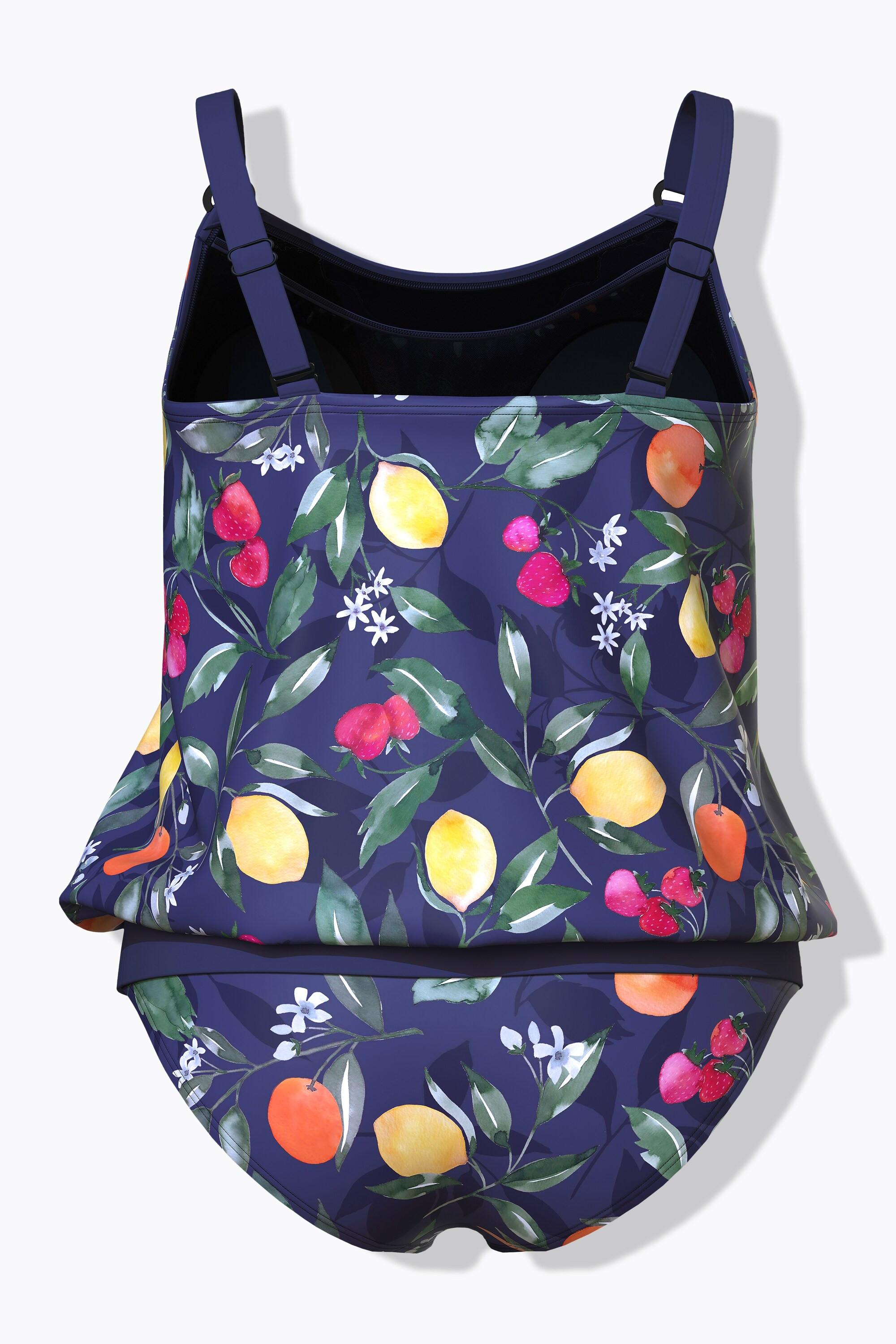 Ulla Popken Tankini Früchte Softcups Verstellbare Träger  