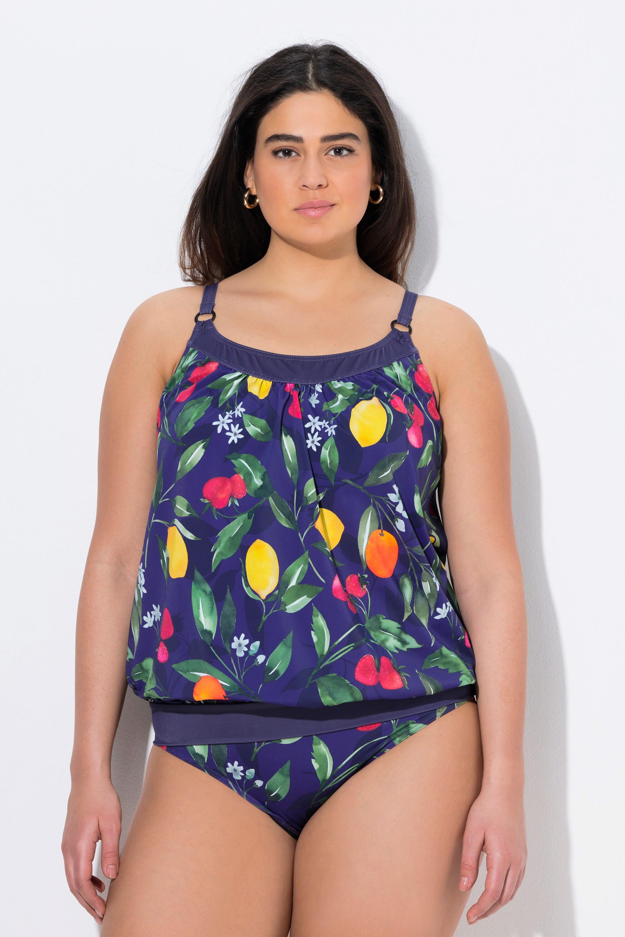 Ulla Popken Tankini Früchte Softcups Verstellbare Träger  