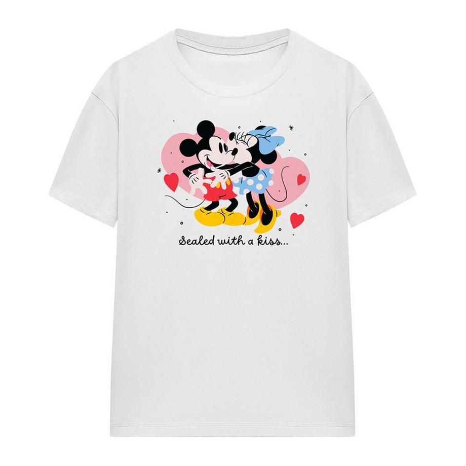 Tshirt motif Mickey et Minnie Mouse SEALED WITH A KISS