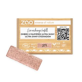 ZAO MAKEUP  Ultra Shiny Rechteckiger Lidschatten Nachfüllpack - Bio-zertifiziert und vegan 