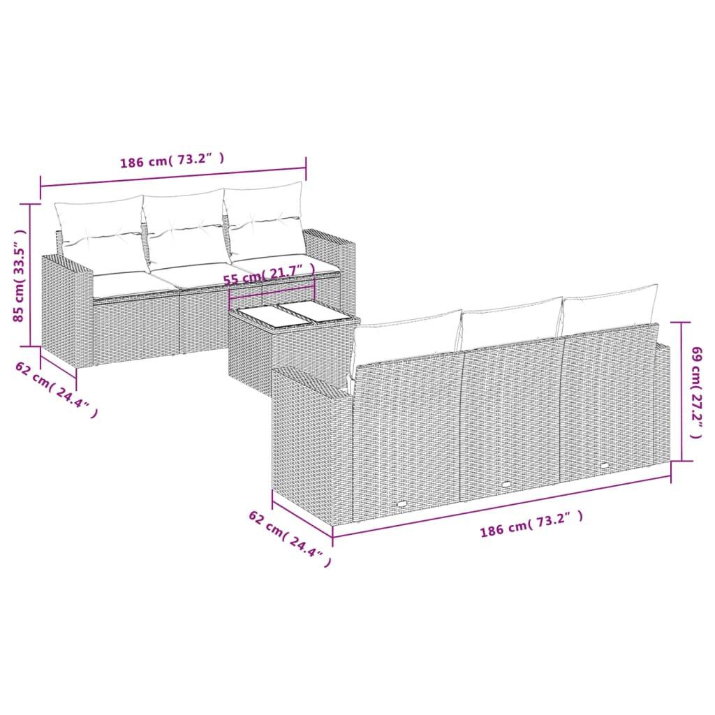 VidaXL set divano da giardino Polirattan  