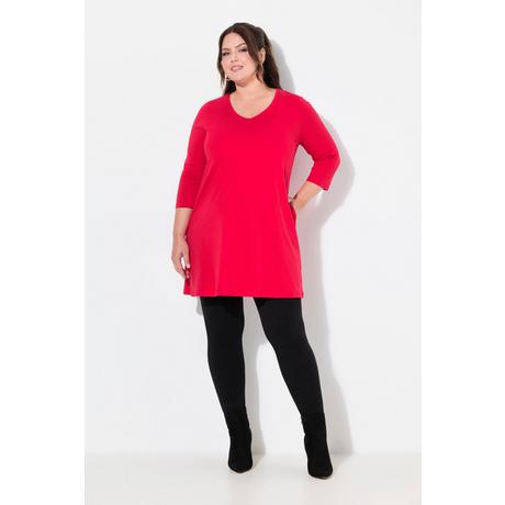 Ulla Popken  Longshirt, Ziernähte, A-Linie, V-Ausschnitt, 3/4-Arm 