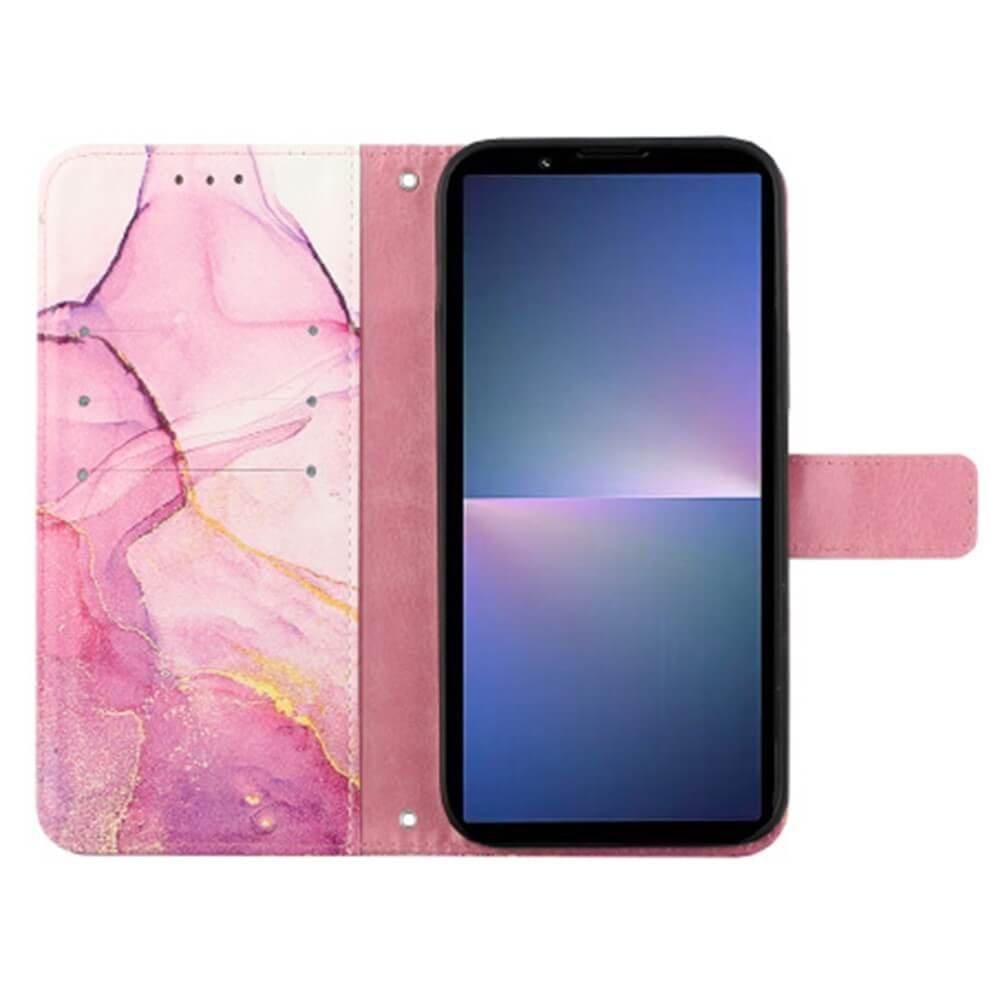 Cover-Discount  Sony Xperia 5 V - Etui Coque Avec Bandouliã¨Re Marble 