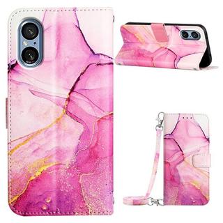 Cover-Discount  Sony Xperia 5 V - Etui Coque Avec Bandouliã¨Re Marble 