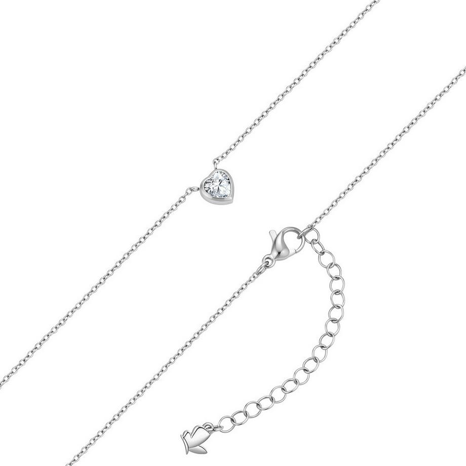 Glanzstücke München  Collier Cœur Acier Inoxydable Zircon 
