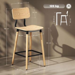 HOMCOM Tabouret de bar  