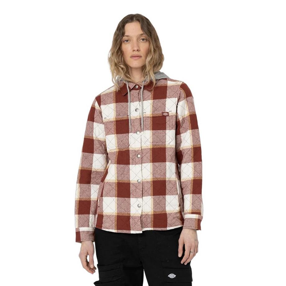 Dickies Giacca Camicia Trapuntata a Quadri con Cappuccio  