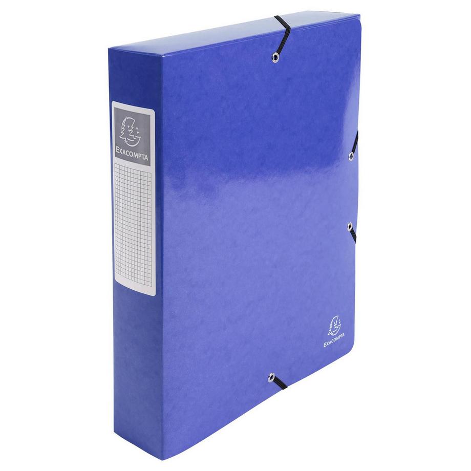 Exacompta Archivbox aus Colorspan-Karton 600g/qm, Rücken 60mm mit Etikett, 25x33cm für DIN A4 - Iderama - x 8  