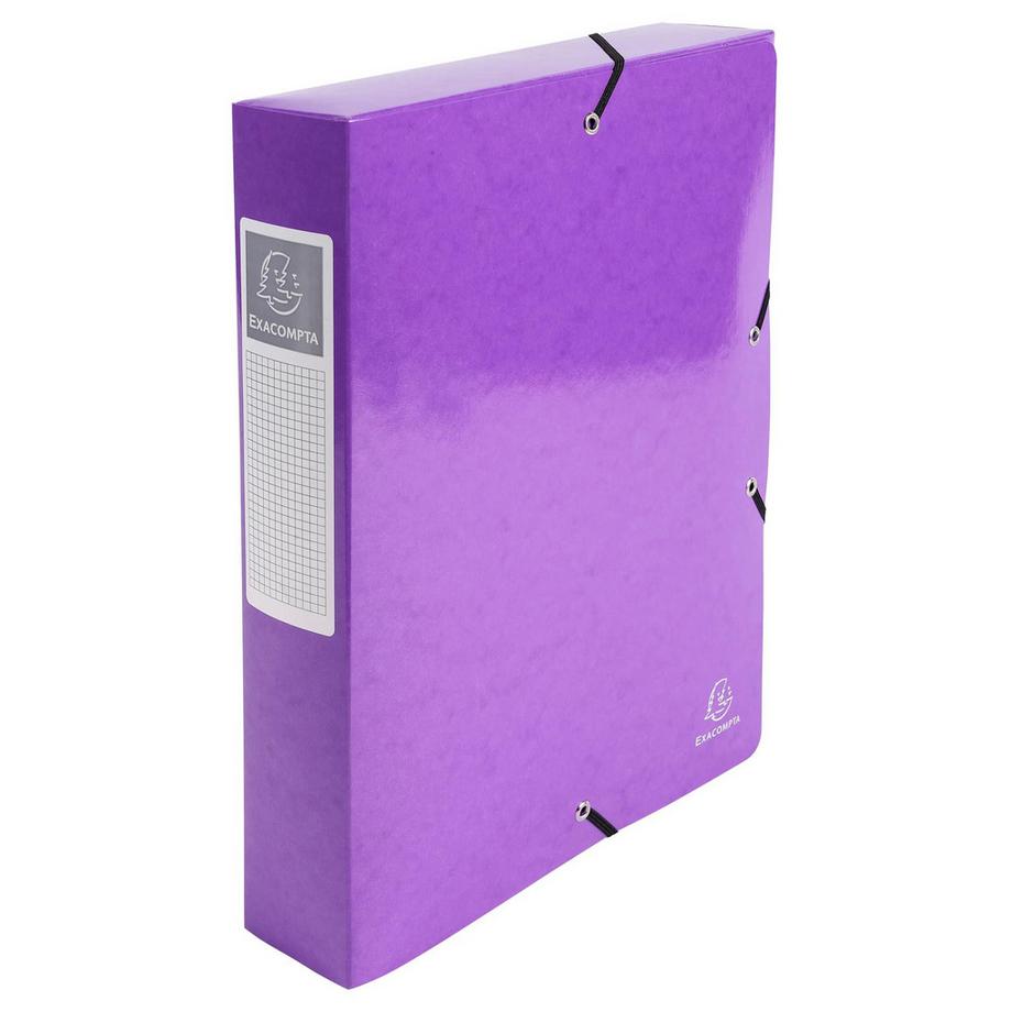 Exacompta Archivbox aus Colorspan-Karton 600g/qm, Rücken 60mm mit Etikett, 25x33cm für DIN A4 - Iderama - x 8  