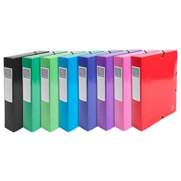 Archivbox aus Colorspan-Karton 600g/qm, Rücken 60mm mit Etikett, 25x33cm für DIN A4 - Iderama x 8
