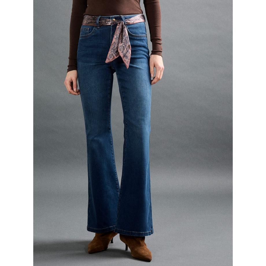 APRICOT Jean évasé Lulu avec ceinture-écharpe  