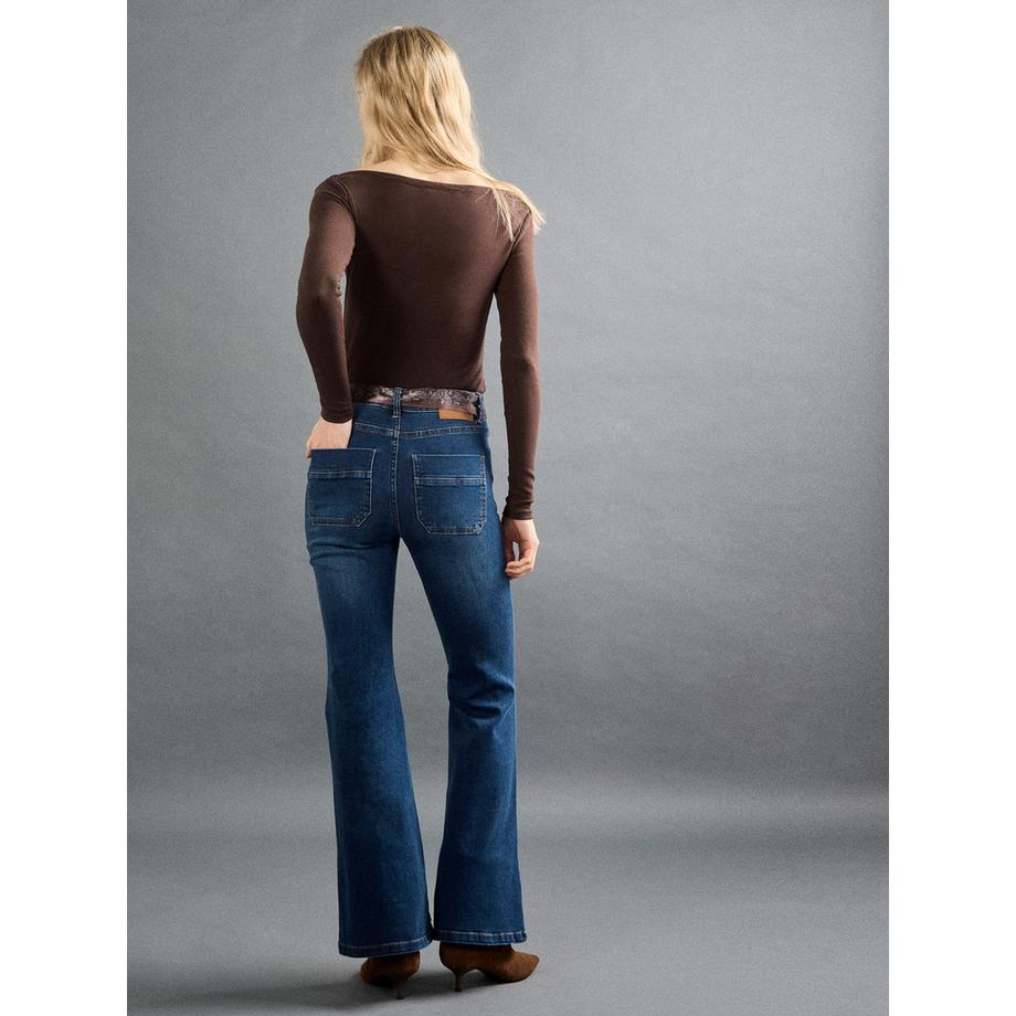 APRICOT Jean évasé Lulu avec ceinture-écharpe  