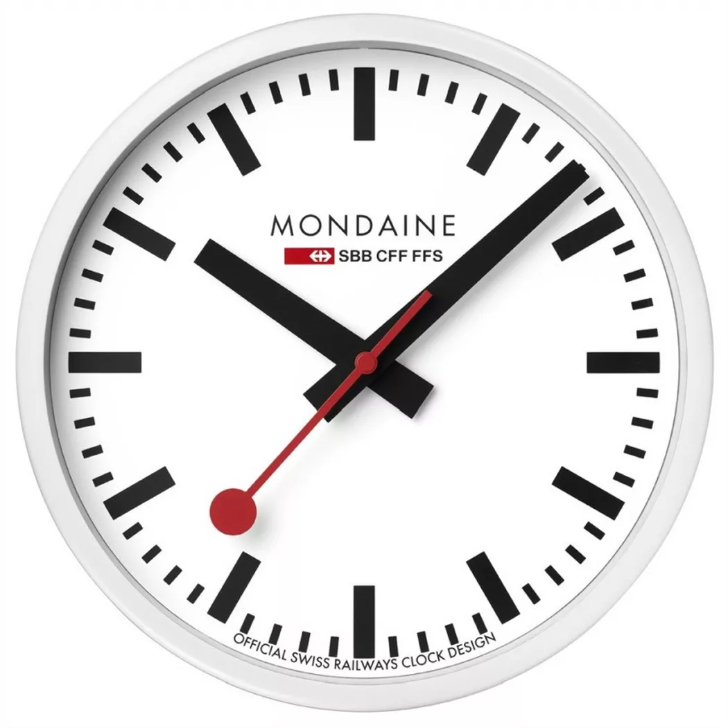 Mondaine - A990.CLOCK.10SBB Clocks Classique Horloge murale, One Size, Blanc