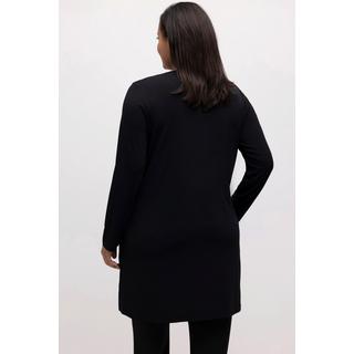 Ulla Popken Jerseyjacke Punkte V-Ausschnitt Knopfverschluss Langarm  