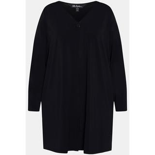 Ulla Popken Jerseyjacke Punkte V-Ausschnitt Knopfverschluss Langarm  