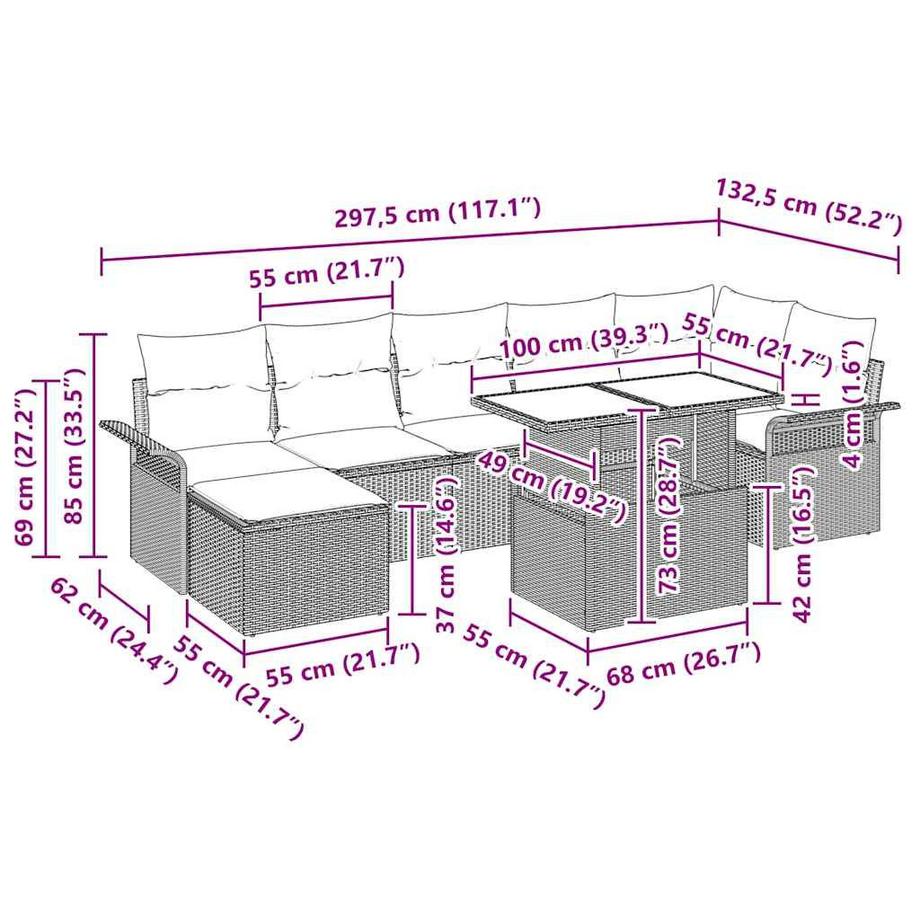 VidaXL Gartenmöbel set poly-rattan  