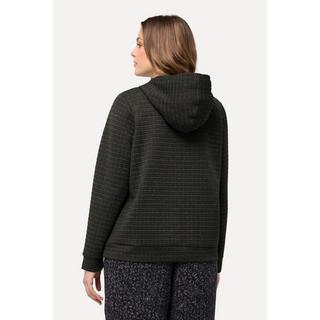 Ulla Popken Giacca con Cappuccio Effetto Metallico Strutturata Maniche Lunghe  