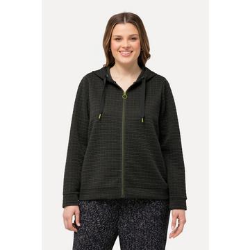 Giacca con cappuccio, effetto metallico, texture e maniche lunghe