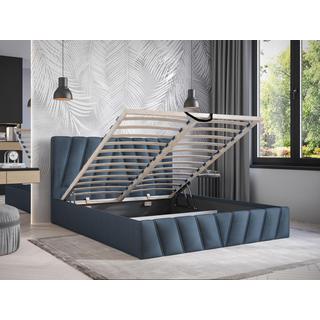 PASCAL MORABITO Bett mit Bettkasten - 160 x 200 cm - Samt - Blau - LIDAMA von Pascal Morabito  