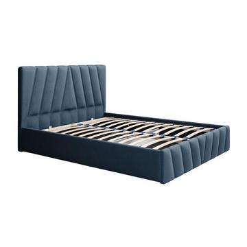 Bett mit Bettkasten - 160 x 200 cm - Samt - Blau - LIDAMA von Pascal Morabito