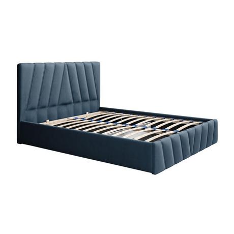 PASCAL MORABITO Bett mit Bettkasten - 160 x 200 cm - Samt - Blau - LIDAMA von Pascal Morabito  