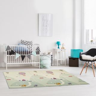 B2X Tappetino da gioco con tema animali e strade, pieghevole  