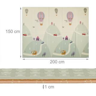 B2X Tappetino da gioco con tema animali e strade, pieghevole  