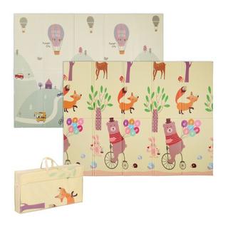 B2X Tappetino da gioco con tema animali e strade, pieghevole  