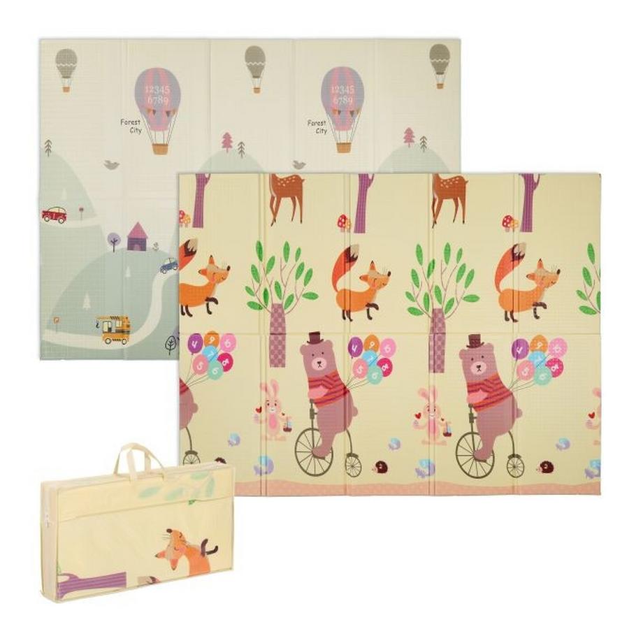 Tapis de jeu pliable sur le thème des animaux et de la route