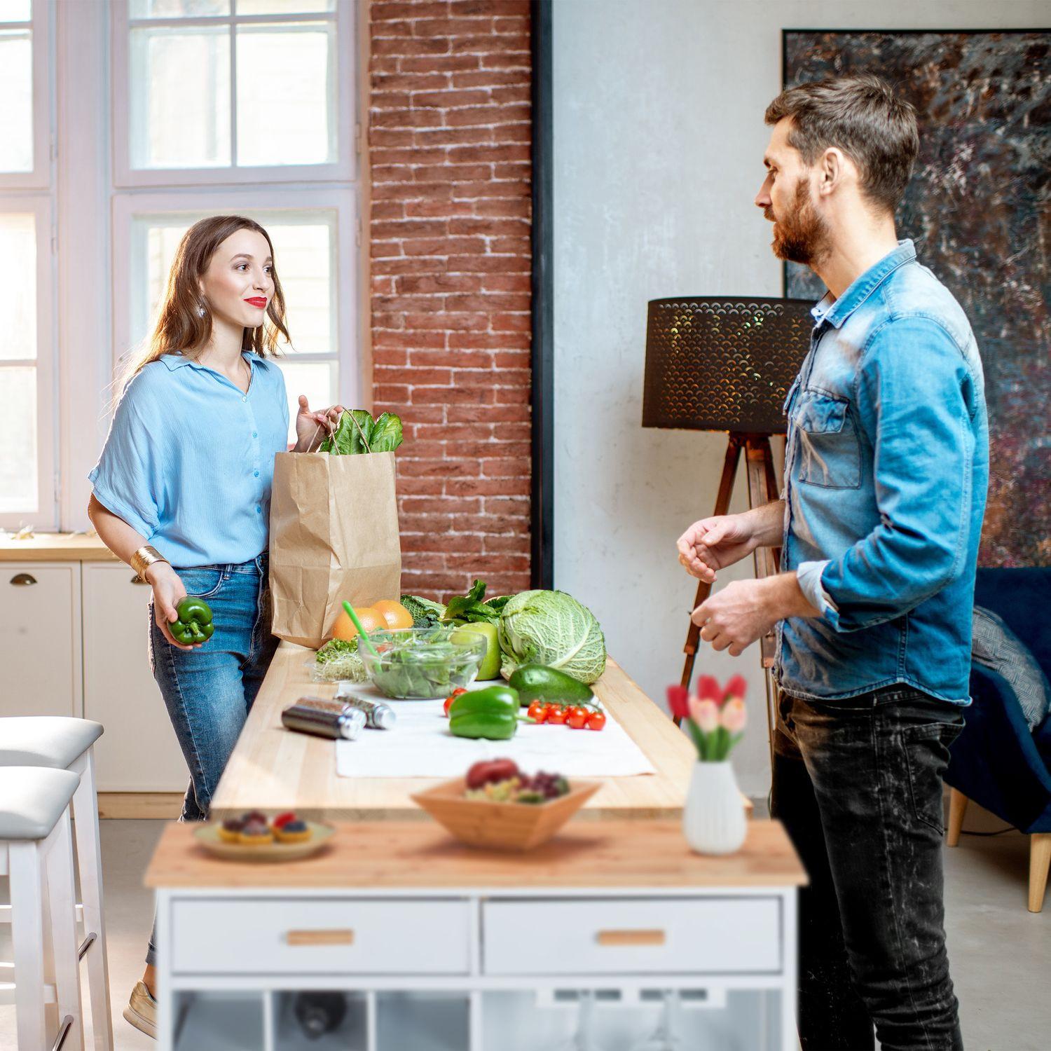 Northix Küchenwagen mit Weinregal  