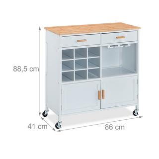Northix Küchenwagen mit Weinregal  