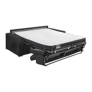 LINEA SOFA Canapé 4 places convertible express en tissu marron - couchage 160 cm - Matelas 18 cm avec mémoire de forme VIZIR  