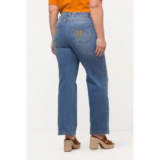 Ulla Popken  Jeans modello Mary in cotone biologico con taglio della gamba ampio e cintura comoda 