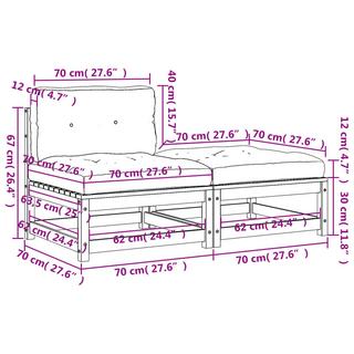 VidaXL Canapé de jardin bois  