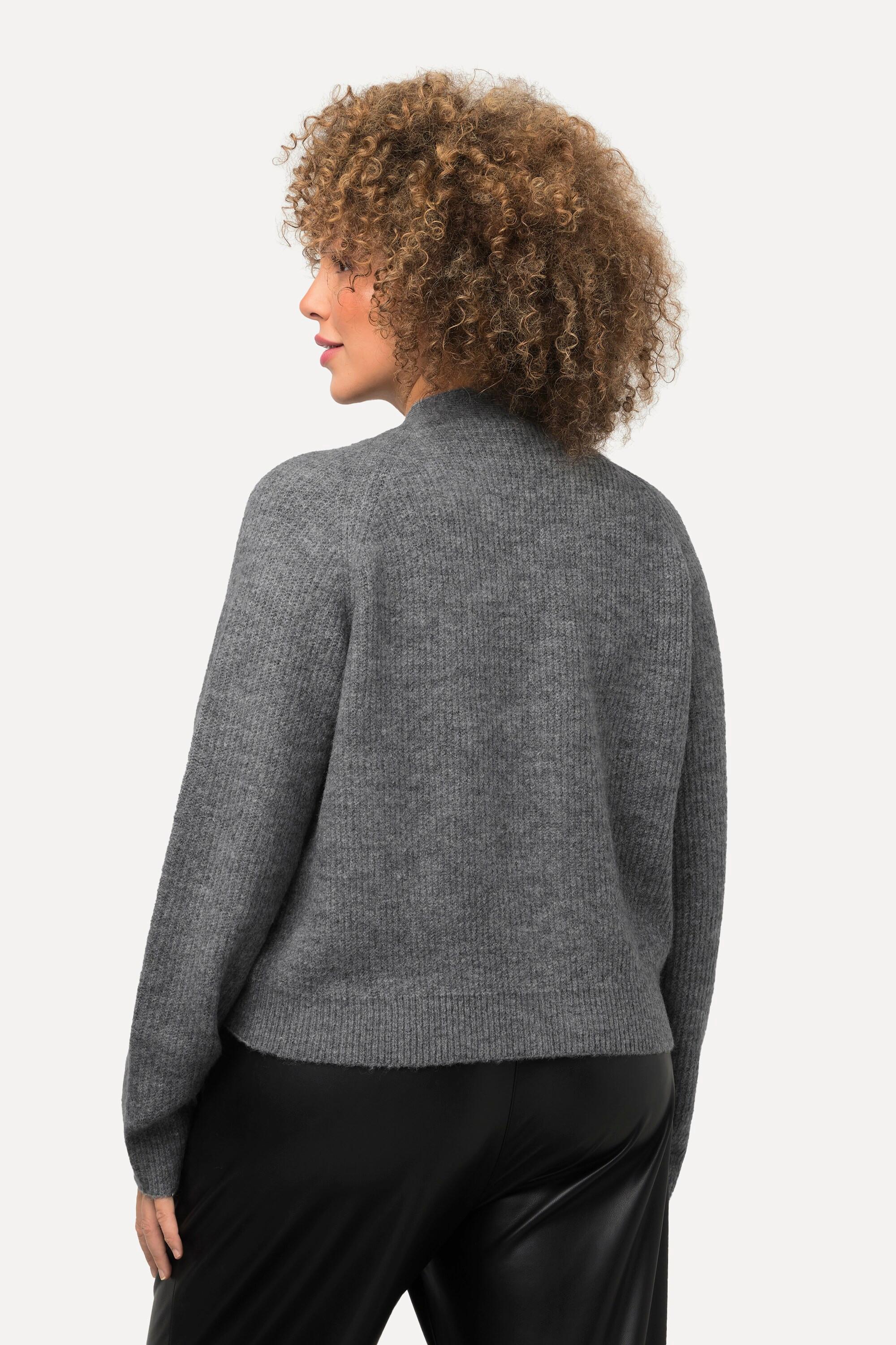 Ulla Popken  Cardigan con scollo a V, abbottonatura e maniche raglan 