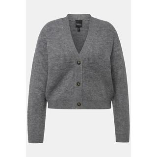 Ulla Popken  Cardigan con scollo a V, abbottonatura e maniche raglan 