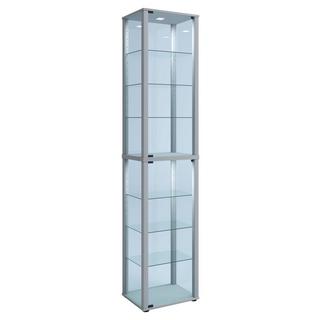 VCM Glasvitrine stehend | Vitrine Glas mit ESG-Sicherheitsglas | Maße ca. H. 227 x B. 50 x T. 38 cm | Standvitrine Glas | Modern und platzsparend | Glas  