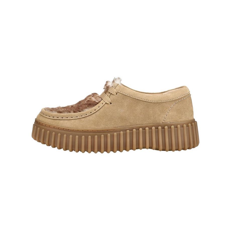 Clarks Derbies en cuir velours à plateforme avec détail en fausse fourrure  