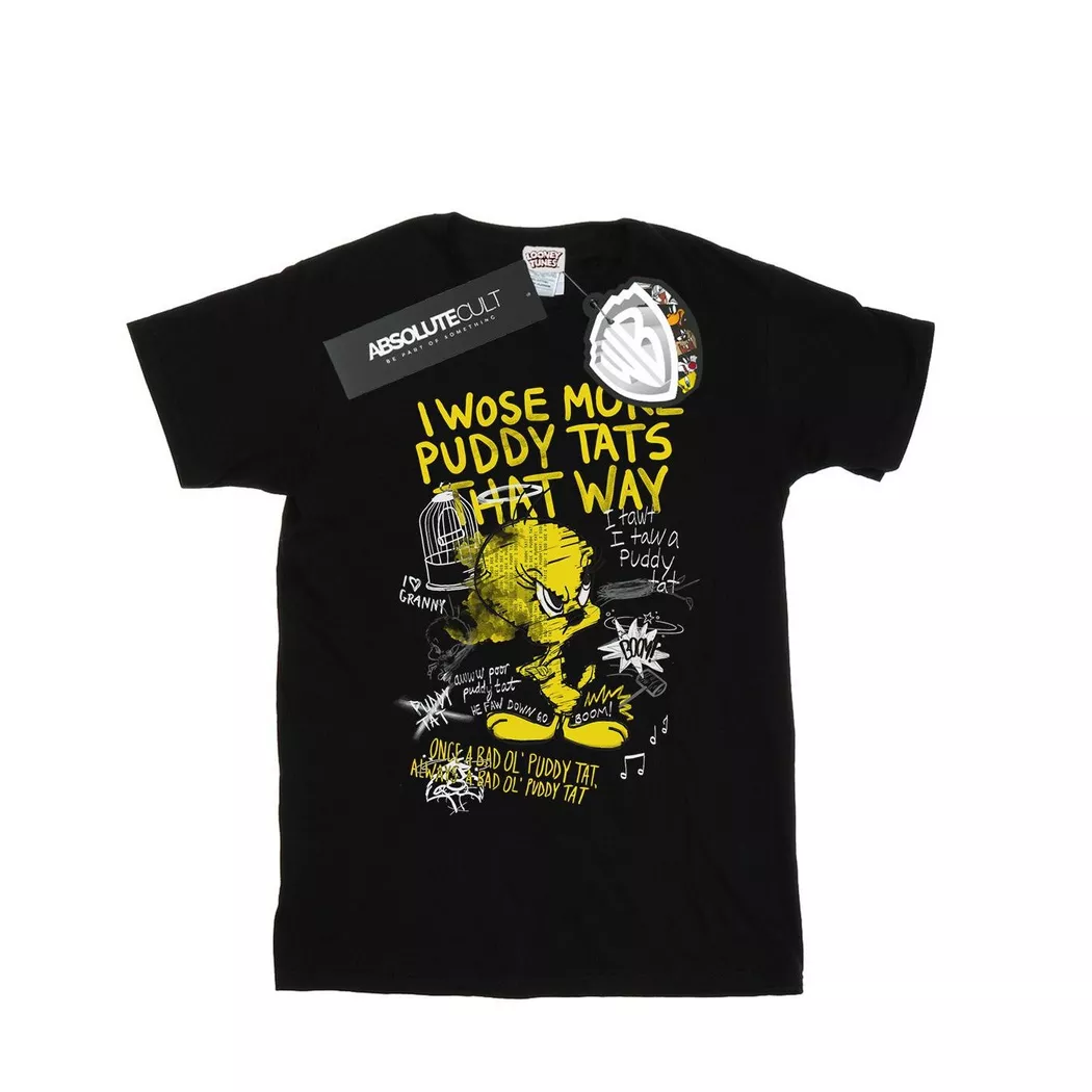 LOONEY TUNES - Tweety Pie More Puddy Tats TShirt, für Damen, Schwarz, Größe S