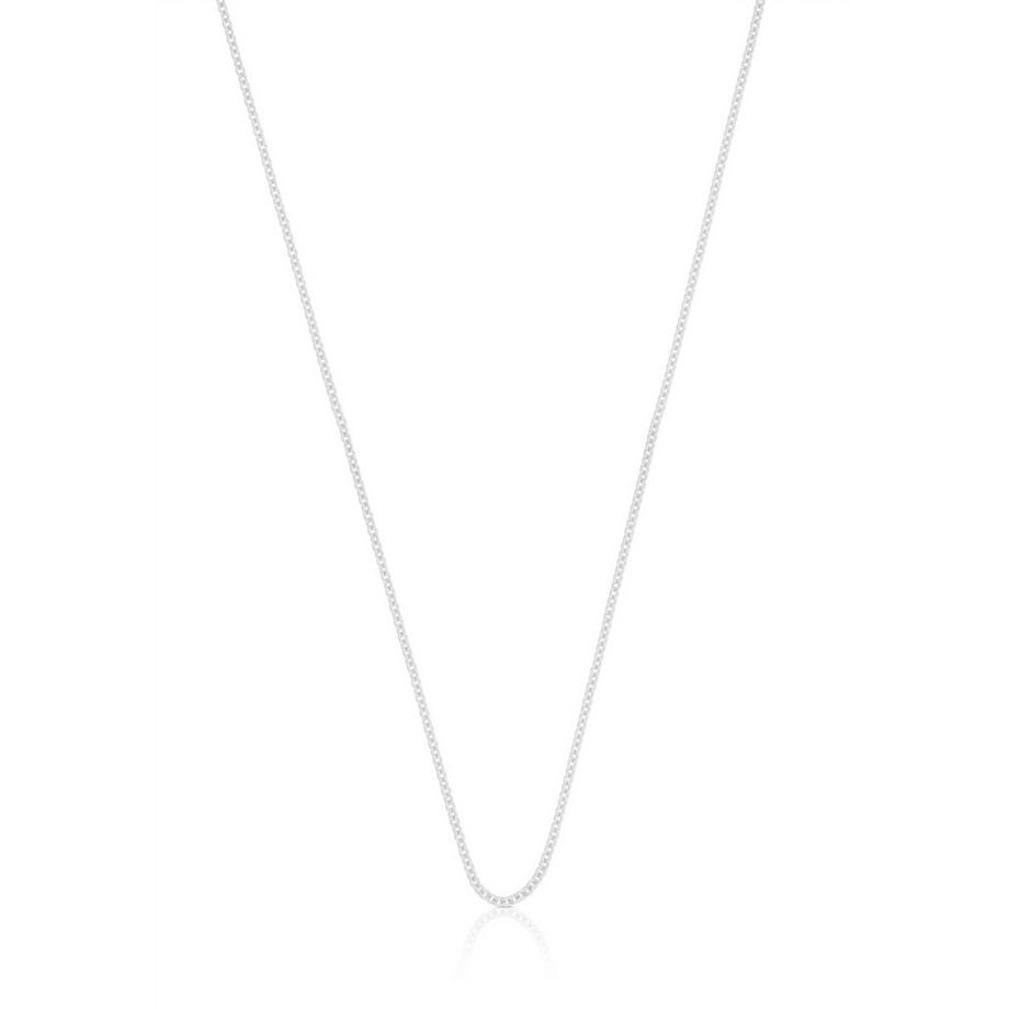 MUAU Schmuck  Collier forçat ronde en or blanc 750, 1,3mm, 55cm 
