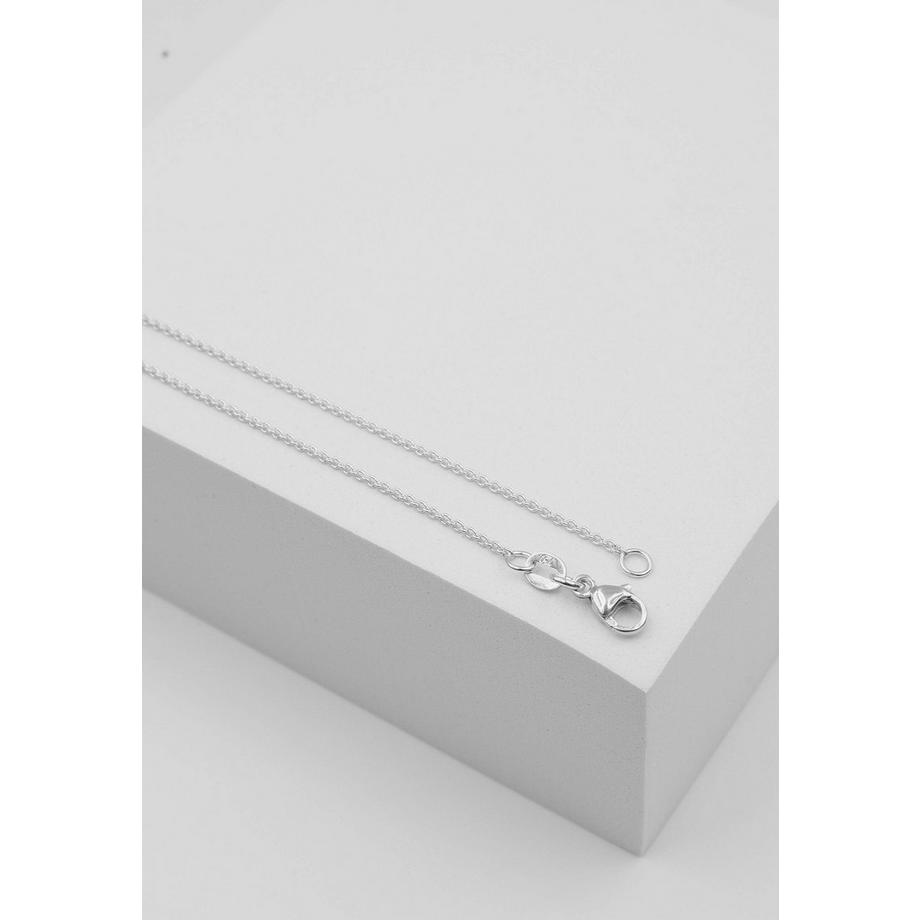 Collier forçat ronde en or blanc 750, 1,3mm, 55cm
