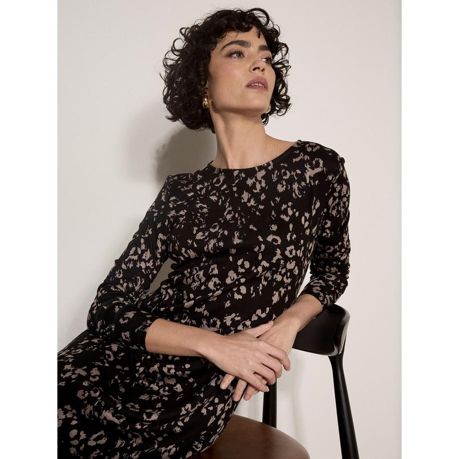 APRICOT Abito lungo in jersey con stampa leopardo  