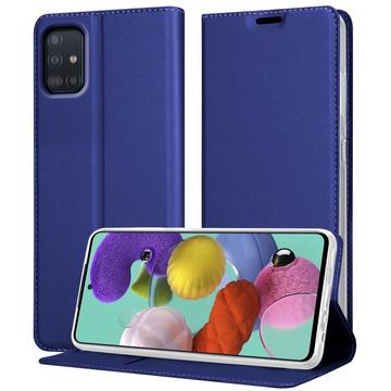 Housse compatible avec Samsung Galaxy A51 5G - Coque de protection avec fermeture magnétique, fonction de support et compartiment pour carte