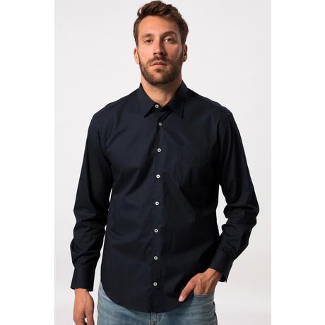 JP1880  Camicia dalla vestibilità moderna con maniche lunghe e colletto ad apertura inglese e in versione tall blu scuro 