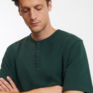 La Redoute Collections T-Shirt mit Henley-Ausschnitt und kurzen Ärmeln  