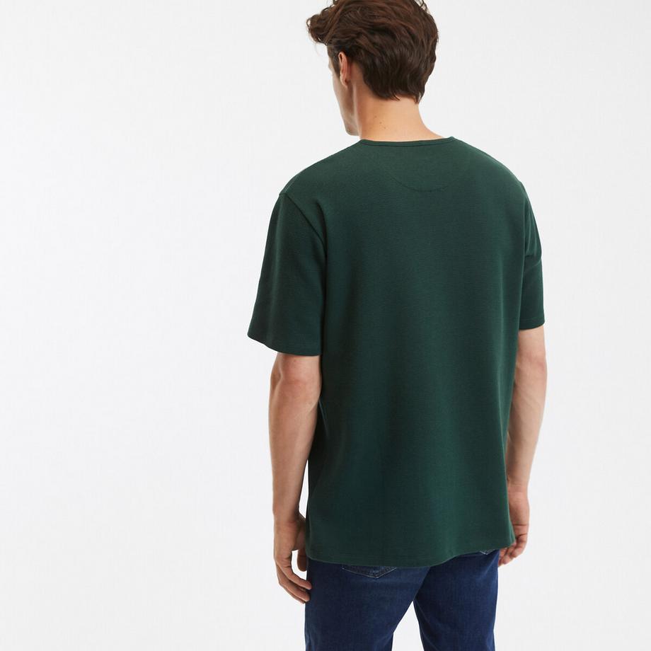 La Redoute Collections T-Shirt con Scollo Henley e Maniche Corte  