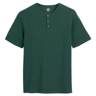 La Redoute Collections T-Shirt mit Henley-Ausschnitt und kurzen Ärmeln  